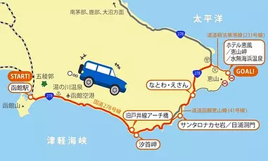 函館の東端・恵山岬へ、海岸線満喫ドライブ